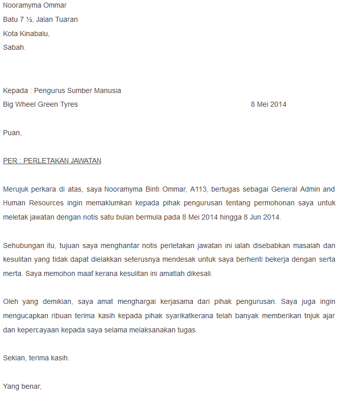 Formell Letter Malaysia : Malay letter format sample modernmuslimwoman com.