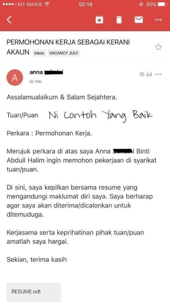 Contoh Email Formal Dalam Bahasa Melayu