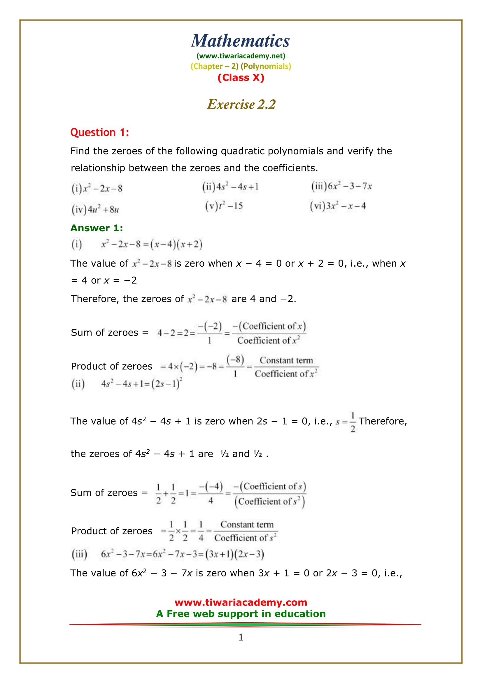 Class 10th Ncert Math Exercise 3 6 Question 1 Part 1 2 3 4 Youtube