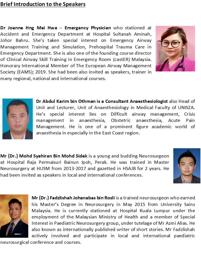 Speakers – Neurosurgery Hospital Sultanah Nur Zahirah