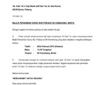 Contoh Surat Jemputan Perasmian