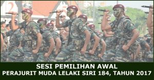Permohonan Perajurit Muda Lelaki TDM 2017 (Tentera Darat Malaysia