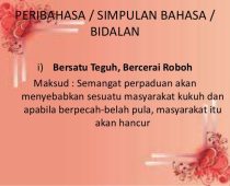 Bersatu Teguh Bercerai Roboh In English