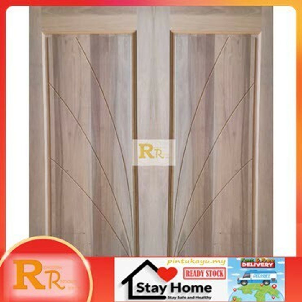 RR20L FULL SOLID WOODEN DOOR | malaysia door | pintu kayu | pintu murah