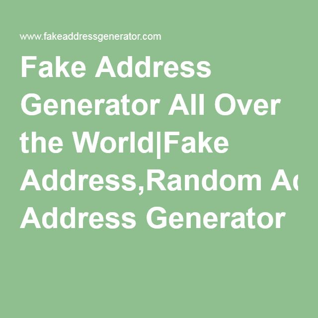 Fake Address,Random Address Generator | Generator, Addressing